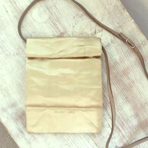 Helmet lang small silk gold purse